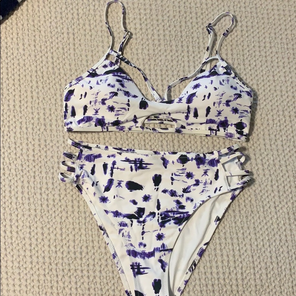 Blue and White Bikini